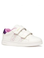 Geox Sneakersy J Eclyper Girl J45LRA 054EW C0653 D Biały. Białe buty sportowe dziewczęce Geox, bez wzorów, ze skóry, bez zapięcia. Za 249.99 zł.