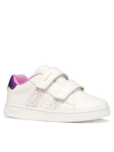 Geox Sneakersy J Eclyper Girl J45LRA 054EW C0653 D Biały. Białe buty sportowe dziewczęce Geox, bez wzorów, ze skóry, bez zapięcia. Za 249.99 zł.