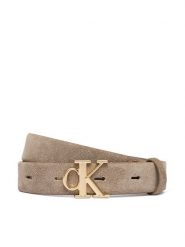 Calvin Klein Pasek Damski Ck Buckle 25 Mm Fixed Belt Suede LV04F7079G Beżowy. Brązowe paski damskie Calvin Klein, bez wzorów, ze skóry. Za 249.99 zł.