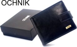 OCHNIK OCHNIK czarny skórzany portfel męski SL-191-99 SL 191 99. Czarne portfele męskie Ochnik, bez wzorów. Za 199.00 zł.