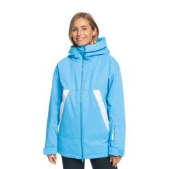 Kurtka snowboardowa damska ROXY Chloe Kim. Niebieskie kurtki damskie Roxy, na zimę, l, bez wzorów, bez kaptura. Za 1,089.00 zł.