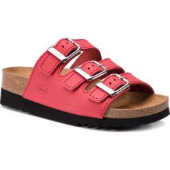 Klapki SCHOLL - Rio Wedge Ad F26454 1051 360 Red. Czerwone klapki damskie Scholl, z aplikacjami, z nubiku, bez obcasa, na obcasie, bez zapięcia. W wyprzedaży za 229.00 zł.