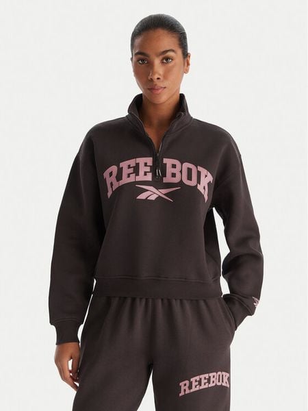 Reebok Bluza Tatty RK25167CCW Czarny Regular Fit. Czarne bluzy damskie Reebok, xs, bez wzorów, z syntetyku, bez kaptura. Za 219.99 zł.