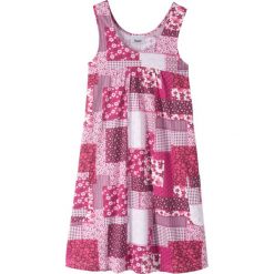 Sukienka shirtowa bonprix jeżynowy wzorzysty. Sukienki dla dziewczynek marki bonprix. Za 44.99 zł.