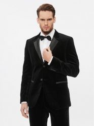 Hugo Marynarka Henry234E1 50502346 Czarny Slim Fit. Czarne marynarki męskie Hugo, bez wzorów, z bawełny, biznesowe. Za 1,509.00 zł.