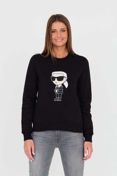 KARL LAGERFELD Czarna damska bluza Ikonik 2.0, Rozmiar L. Czarne bluzy damskie KARL LAGERFELD, l, bez wzorów, bez kaptura. W wyprzedaży za 397.99 zł.