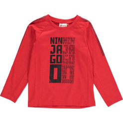 Koszulka "Thomas 702" w kolorze czerwonym. Czerwone t-shirty dla chłopców marki Lego Wear Fashion, z nadrukiem, z długim rękawem. W wyprzedaży za 49.95 zł.