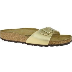 Klapki Birkenstock Madrid Bf 1016107 złoty. Żółte klapki damskie bez wzorów, z materiału, casualowe, bez obcasa. Za 470.78 zł.