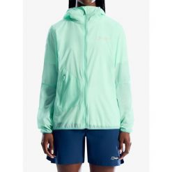 Kurtka przeciwwiatrowa damska Berghaus Pendower Wind Jkt Af. Zielone kurtki damskie Berghaus, bez wzorów, z softshellu, bez kaptura, trekkingowe. Za 500.49 zł.
