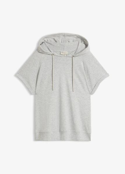 Bluza z kapturem. Szare bluzy damskie bonprix, bez wzorów, z kapturem. Za 79.99 zł.