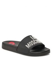 Klapki LOVE MOSCHINO. Czarne klapki damskie Love Moschino, bez wzorów, bez obcasa. Za 809.99 zł.