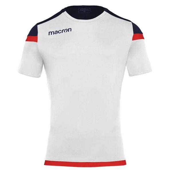 Koszulka treningowa Macron titan. Białe koszulki sportowe męskie Macron, xl, bez wzorów, z materiału, bez kołnierzyka, bez ramiączek, na fitness i siłownię. Za 152.50 zł.