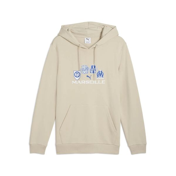 Bluza z kapturem OM. Brązowe bluzy męskie Puma, l, bez wzorów, z materiału, z kapturem, do piłki nożnej. Za 286.65 zł.