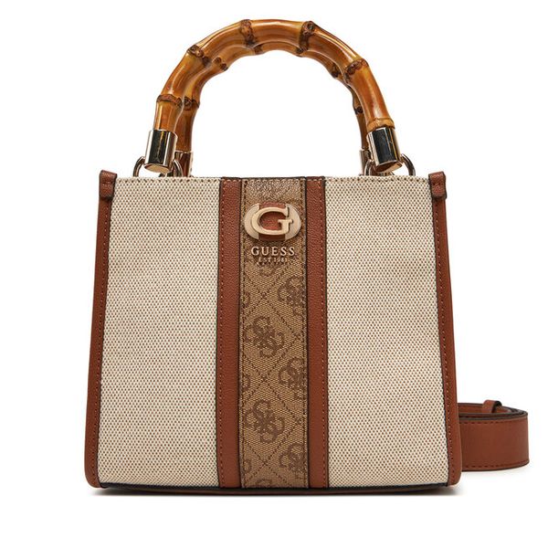Torebka Guess. Brązowe torebki do ręki damskie Guess, z aplikacjami, klasyczne, bez dodatków. Za 379.99 zł.