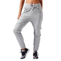 Spodnie sportowe damskie Reebok Dance Knit Moto. Szare spodnie dresowe damskie Reebok, bez wzorów, z dresówki. Za 332.00 zł.