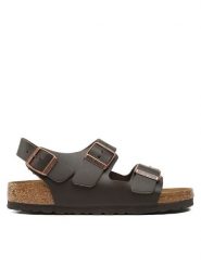 Birkenstock Sandały Milano Bs 34103 Brązowy. Brązowe sandały damskie Birkenstock, bez wzorów, ze skóry, bez obcasa, na płaskiej podeszwie, bez zapięcia. Za 429.99 zł.