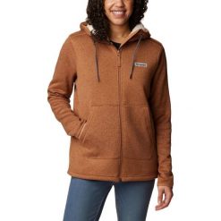 Damska bluza polarowa Columbia Weather Sherpa z pełnym zamkiem błyskawicznym. Brązowe bluzy sportowe damskie Columbia, xs, bez wzorów, z polaru, bez kaptura, trekkingowe. W wyprzedaży za 560.00 zł.