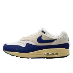 Buty do chodzenia dla dorosłych Air Max 1 Athletic Department Deep Royal Blue. Niebieskie obuwie sportowe damskie Nike, bez wzorów, z gumy, trekkingowe, nike air max. Za 1,568.92 zł.