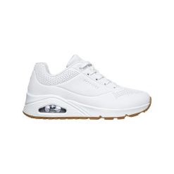 Buty na co dzień damskie SKECHERS UNO STAND ON AIR eko skóra. Białe obuwie sportowe damskie Skechers, bez wzorów, ze skóry, trekkingowe. Za 303.00 zł.