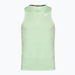 Tank top do biegania męski Nike Dri-Fit Miler. Zielone t-shirty męskie Nike, m, bez wzorów, sportowe, bez kołnierzyka. Za 97.99 zł.