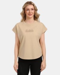 Damska bawełniana koszulka Kilpi NELLIM-W. Brązowe t-shirty damskie Kilpi, bez wzorów, z bawełny, bez kołnierzyka. Za 138.03 zł.