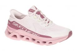 Buty do chodzenia damskie Skechers Glide Step Altus. Czerwone obuwie sportowe damskie Skechers, bez wzorów, z materiału, trekkingowe. Za 636.00 zł.