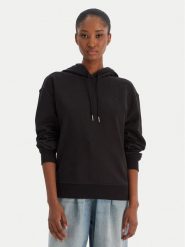 Calvin Klein Jeans Bluza Ls Monogram Terry Po LV047C224G Czarny Regular Fit. Czarne bluzy damskie Calvin Klein Jeans, l, bez wzorów, z bawełny, bez kaptura. Za 409.99 zł.