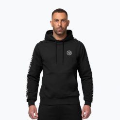 Bluza męska Pitbull Tape Parker Hooded. Czarne bluzy męskie PITBULL, m, bez wzorów, z bawełny, bez kaptura. Za 249.99 zł.