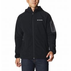 Kurtka Przejściowa Męska Columbia Tall Heights Hooded Softshell. Czarne kurtki sportowe męskie Columbia, l, bez wzorów, z poliesteru, trekkingowe. W wyprzedaży za 394.00 zł.