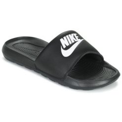 Klapki damskie Nike Victori One Slide. Czarne klapki damskie Nike, bez wzorów, z materiału, sportowe, bez obcasa. Za 255.00 zł.
