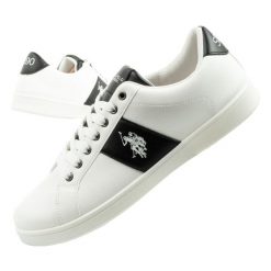 Buty trampki sneakersy męskie U.S. Polo Assn. Białe trampki męskie U.S. Polo Assn., bez wzorów, eleganckie, bez zapięcia. Za 169.00 zł.