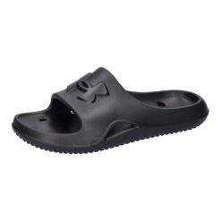 Klapki damskie Under Armour Locker V. Czarne klapki damskie Under Armour, bez wzorów, z materiału, bez obcasa. Za 123.30 zł.