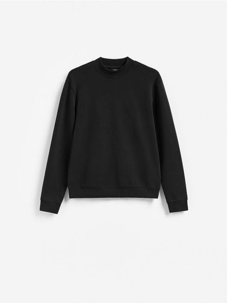 Bluza z półgolfem - czarny. Czarne bluzy męskie Reserved, l, bez wzorów, z bawełny, bez kaptura. Za 99.99 zł.