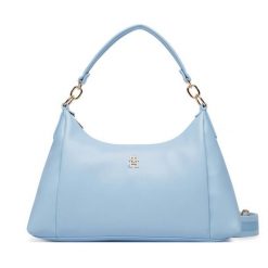 Torebka Tommy Hilfiger. Niebieskie torebki do ręki damskie Tommy Hilfiger, bez wzorów, klasyczne, bez dodatków. Za 529.99 zł.