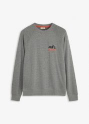Bluza z czystej bawełny organicznej. Czarne bluzy męskie bonprix, l, bez wzorów, z bawełny, bez kaptura. Za 84.99 zł.