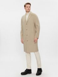 Calvin Klein Płaszcz wełniany K10K111601 Beżowy Regular Fit. Brązowe płaszcze męskie Calvin Klein, na zimę, m, bez wzorów, z syntetyku, bez kaptura. Za 1,899.00 zł.