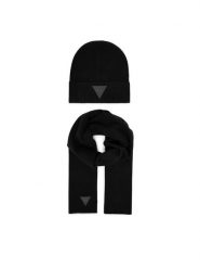 Guess Zestaw Szalik i Czapka GFBOXM P6103 Czarny. Czarne rękawiczki męskie Guess, z aplikacjami, z wiskozy. Za 369.99 zł.