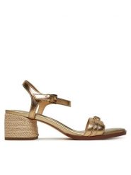 MICHAEL Michael Kors Espadryle Mandy 40R5MAMS1M Złoty. Żółte sandały damskie MICHAEL Michael Kors, bez wzorów, ze skóry, bez obcasa, bez zapięcia. Za 419.99 zł.