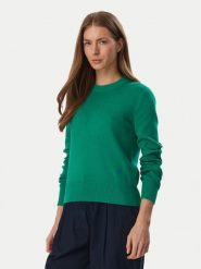 Tommy Hilfiger Sweter WW0WW52298 Zielony Regular Fit. Zielone swetry damskie Tommy Hilfiger, xs, bez wzorów, z bawełny, bez kołnierzyka, bez ramiączek, bez kaptura. Za 529.99 zł.