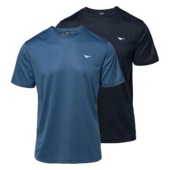 Koszulka Hi-Tec Jodin (x2). Niebieskie koszulki sportowe męskie Hi-tec, l, bez wzorów, bez kołnierzyka, bez ramiączek, do biegania. Za 80.80 zł.