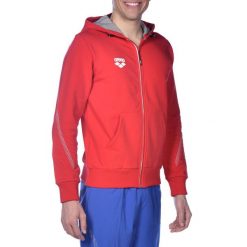 Bluza Arena Team Line Hooded Jacket z kapturem. Czerwone bluzy damskie Arena, xl, bez wzorów, z bawełny, z kapturem. Za 126.49 zł.