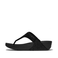 Klapki damskie FitFlop Lulu. Czarne klapki damskie FIT FLOP, bez wzorów, eleganckie, bez obcasa. Za 377.00 zł.