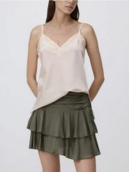 Spódnico-szorty z lyocellem - ciemnozielony. Zielone szorty damskie Reserved, l, bez wzorów, z lyocellu. Za 119.99 zł.