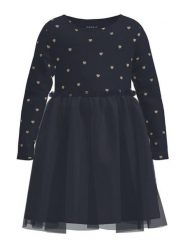 NAME IT Sukienka codzienna 13221711 Granatowy Regular Fit. Niebieskie sukienki dla dziewczynek Name it, bez wzorów, z bawełny, bez ramiączek. Za 59.99 zł.