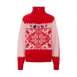 Sweter damski Kari Traa Saga. Brązowe swetry damskie Kari Traa, bez wzorów, sportowe, bez kołnierzyka, bez ramiączek, bez kaptura. Za 690.00 zł.