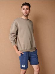 Bluza - brązowy. Brązowe bluzy męskie Sinsay, l, bez wzorów, bez kaptura. W wyprzedaży za 17.99 zł.
