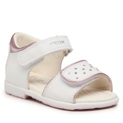 Sandały Geox. Białe sandały dziewczęce Geox, bez zapięcia. Za 279.99 zł.