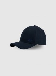 4F Czapka z daszkiem snapback uniseks - granatowa XS/S (56cm). Niebieskie czapki i kapelusze damskie 4f, bez wzorów, z bawełny, klasyczne. Za 59.99 zł.
