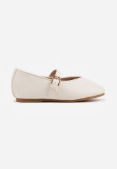 Białe Klasyczne Balerinki Mary Jane z Paskiem z Klamerką Timabelle. Białe baleriny dziewczęce Born2be, bez wzorów, z jeansu, eleganckie, bez zapięcia. Za 69.99 zł.