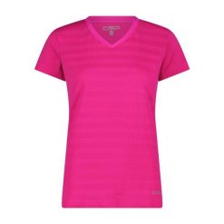 Koszulka damska turystyczna CMP 31T7666. Czerwone koszulki sportowe damskie CMP, l, bez wzorów, sportowe, bez kołnierzyka. Za 176.50 zł.